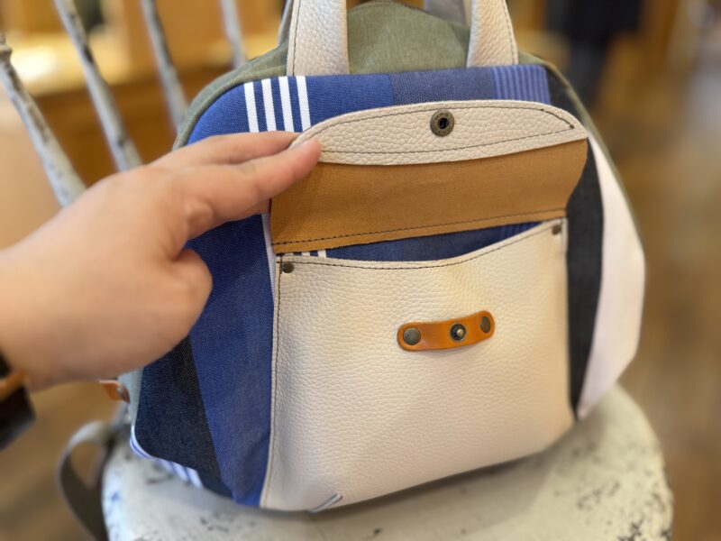 リトアニアリネン × ナイロン × レザー リュック&トート