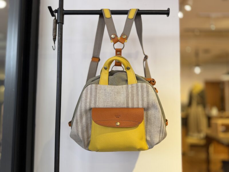 リトアニアリネン × ナイロン × レザー リュック&トート