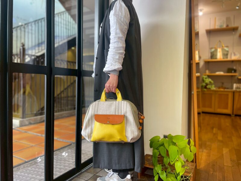 リトアニアリネン × ナイロン × レザー リュック&トート