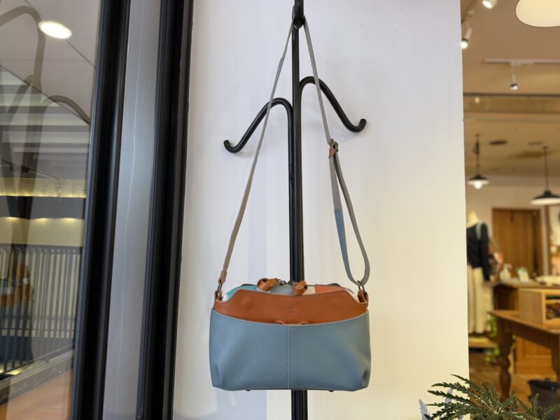 イタリアレザー × フランスコットン ミニショルダー