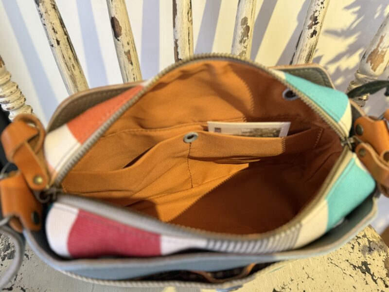 イタリアレザー × フランスコットン ミニショルダー