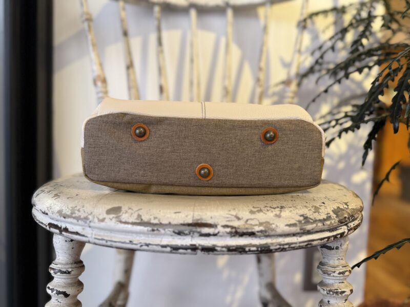 イタリアレザー × フランスコットン ミニショルダー