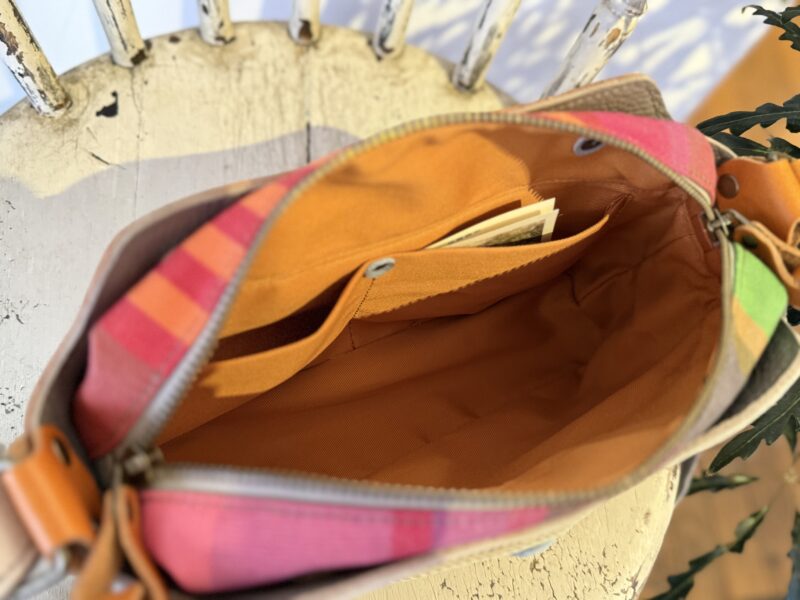 イタリアレザー × フランスコットン ミニショルダー