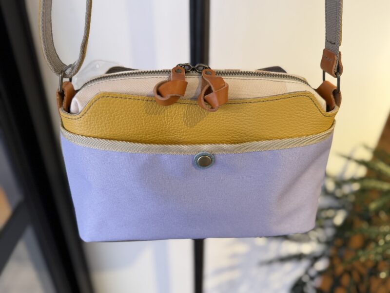 イタリアレザー × フランスコットン ミニショルダー