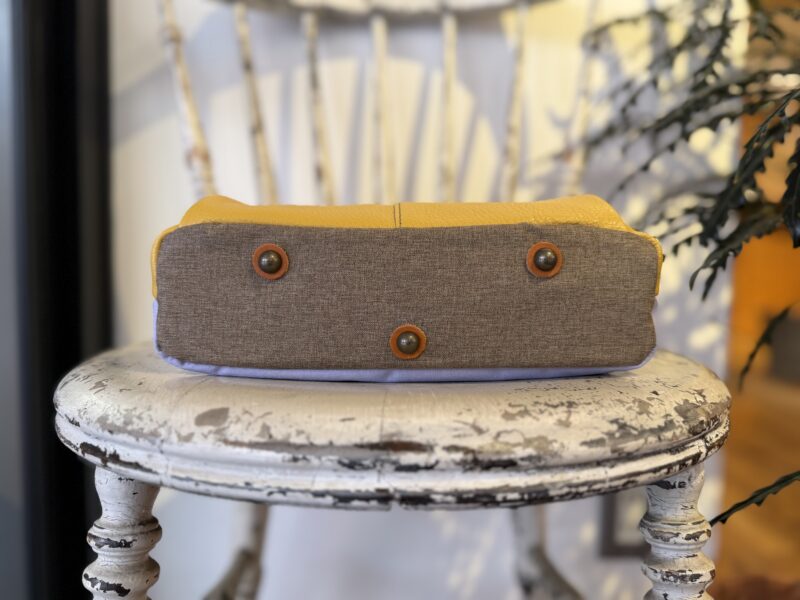 イタリアレザー × フランスコットン ミニショルダー