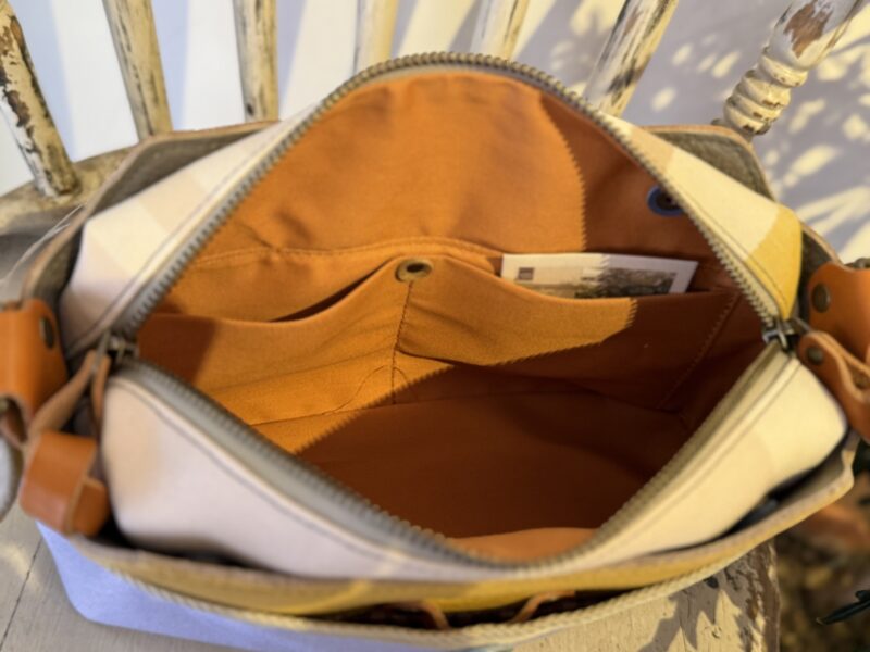 イタリアレザー × フランスコットン ミニショルダー