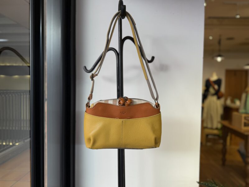 イタリアレザー × フランスコットン ミニショルダー