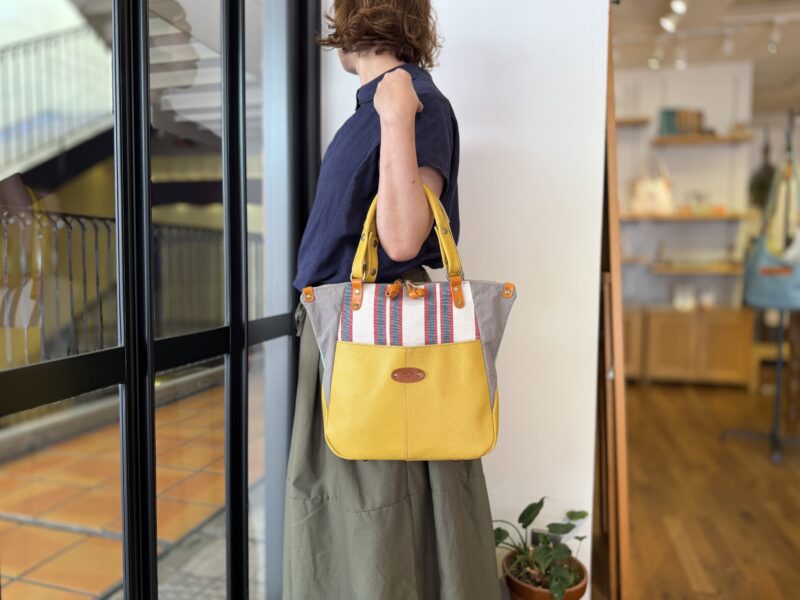 イタリアコーティングレザー x フランスコットン 3WAY