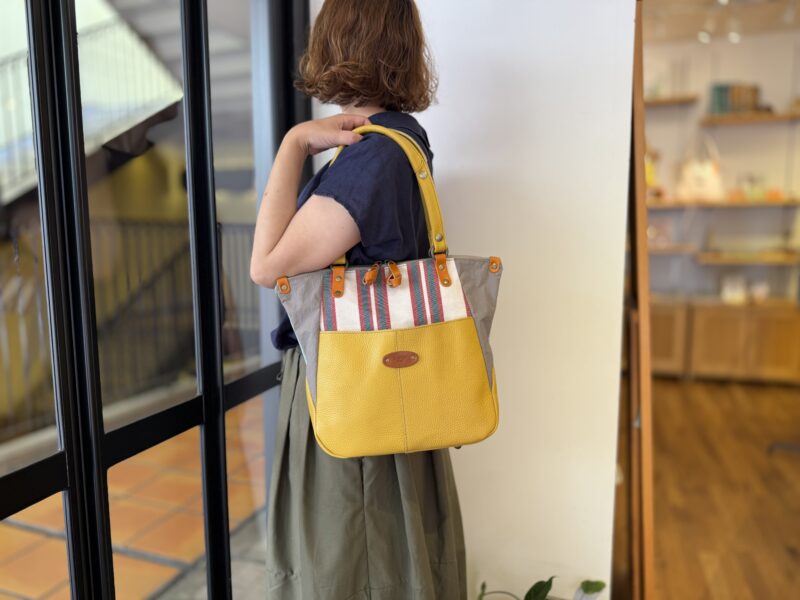 イタリアコーティングレザー x フランスコットン 3WAY