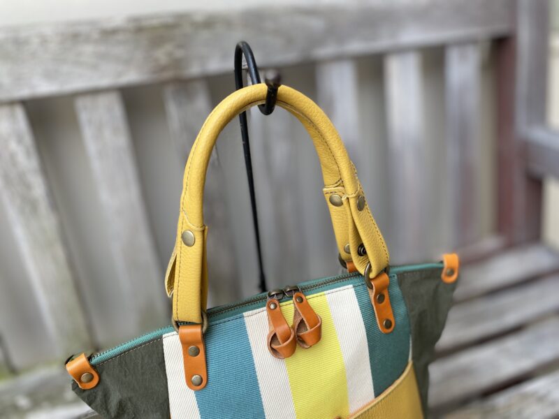 イタリアコーティングレザー x フランスコットン 3WAY