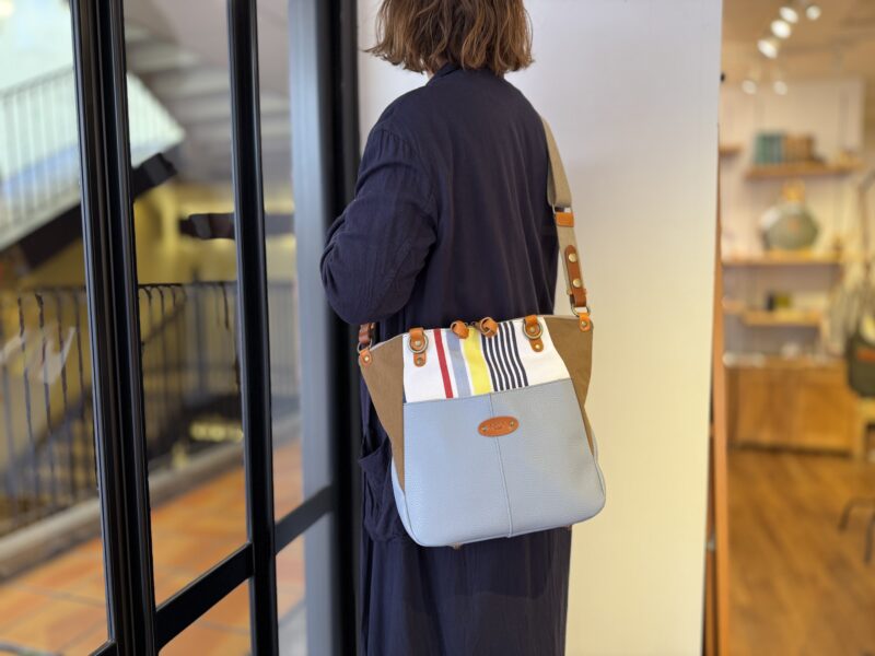 イタリアコーティングレザー x フランスコットン 3WAY