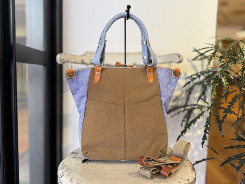 イタリアコーティングレザー x フランスコットン 3WAY