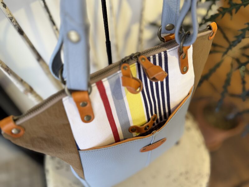 イタリアコーティングレザー x フランスコットン 3WAY