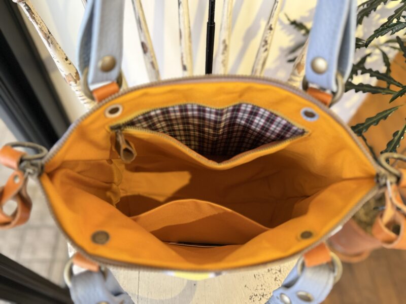 イタリアコーティングレザー x フランスコットン 3WAY