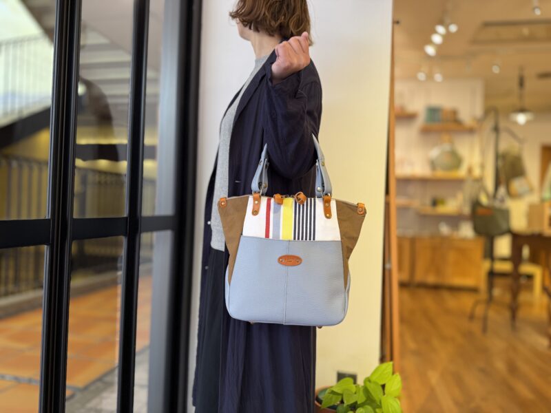 イタリアコーティングレザー x フランスコットン 3WAY