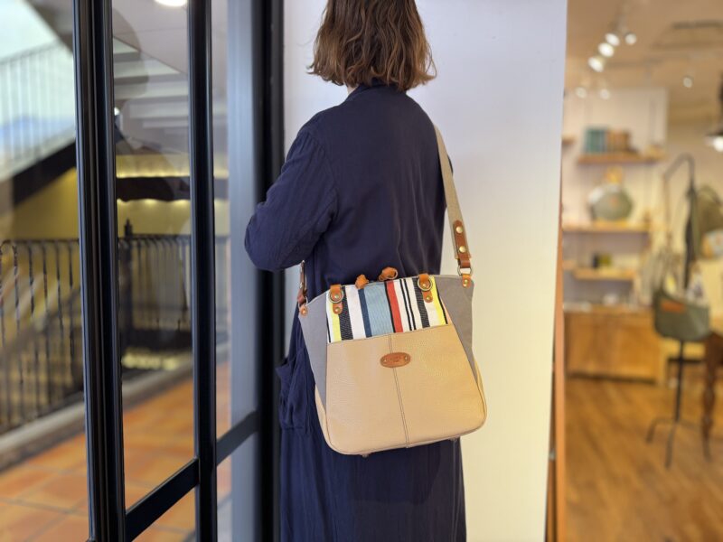 イタリアコーティングレザー x フランスコットン 3WAY