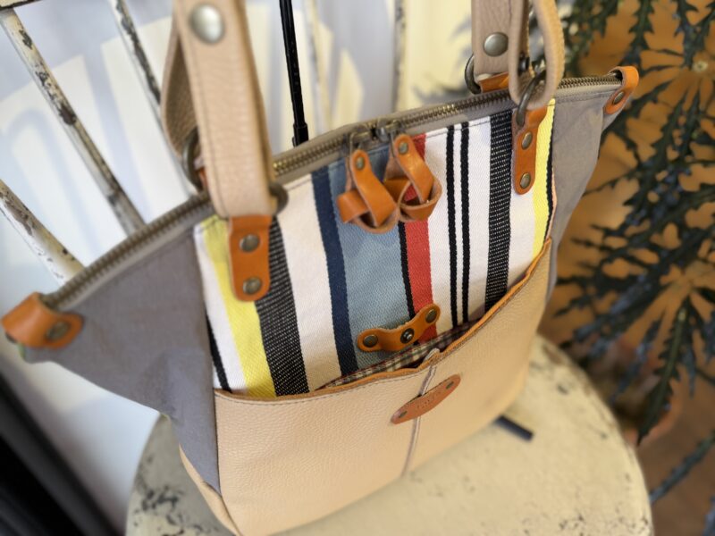 イタリアコーティングレザー x フランスコットン 3WAY