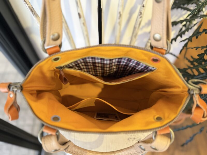 イタリアコーティングレザー x フランスコットン 3WAY