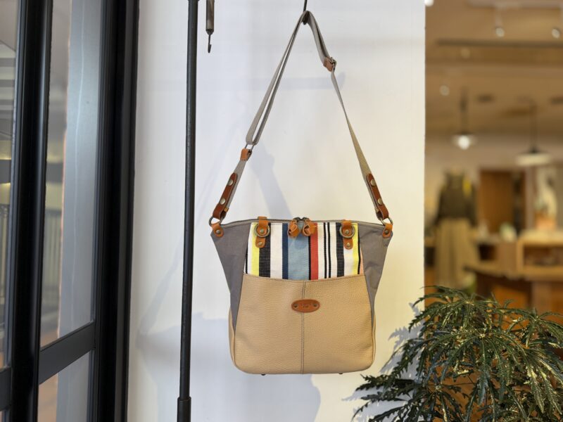 イタリアコーティングレザー x フランスコットン 3WAY