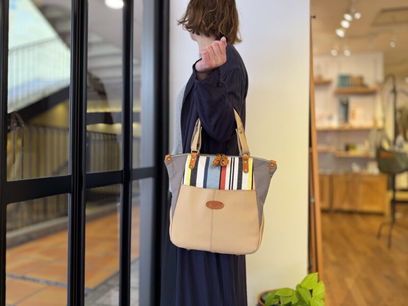 イタリアコーティングレザー x フランスコットン 3WAY