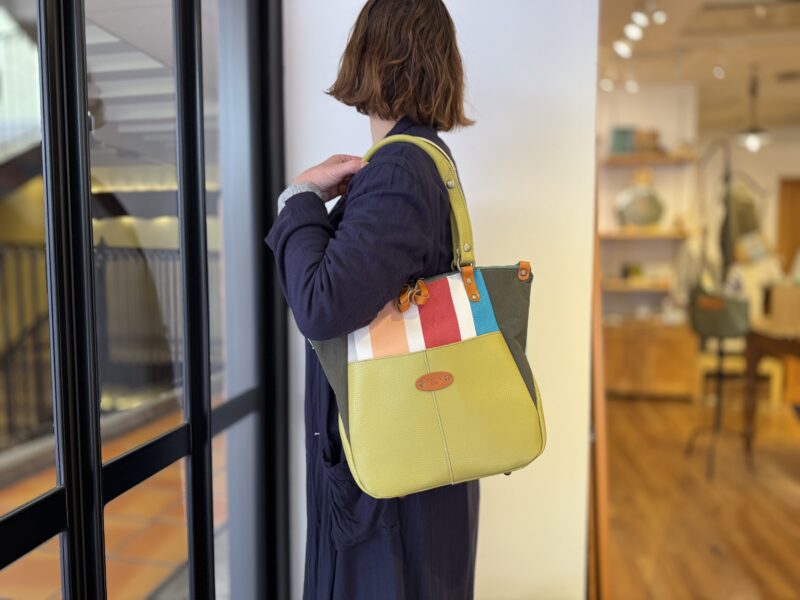 イタリアコーティングレザー x フランスコットン 3WAY