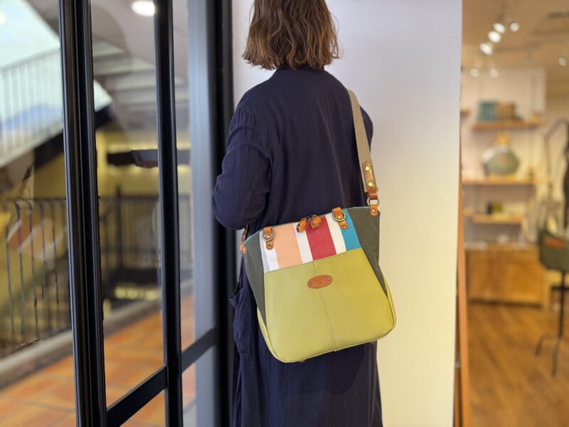 イタリアコーティングレザー x フランスコットン 3WAY