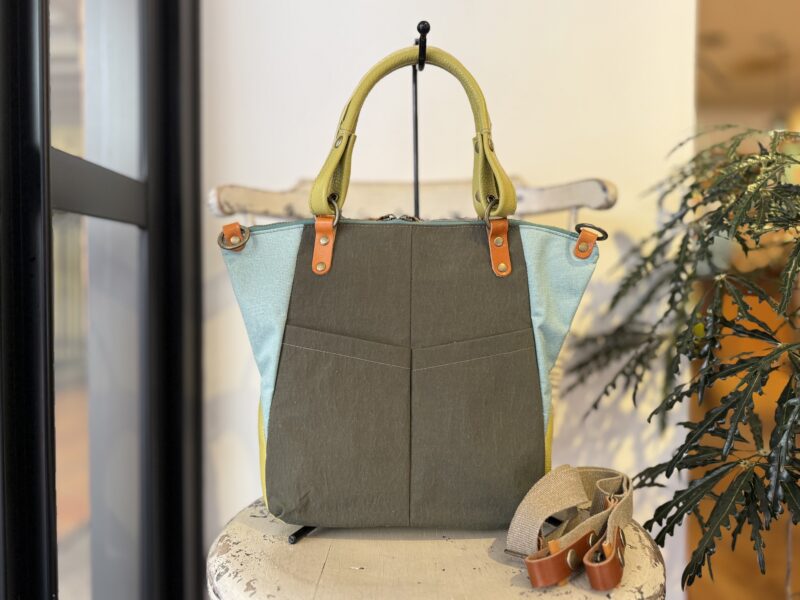 イタリアコーティングレザー x フランスコットン 3WAY