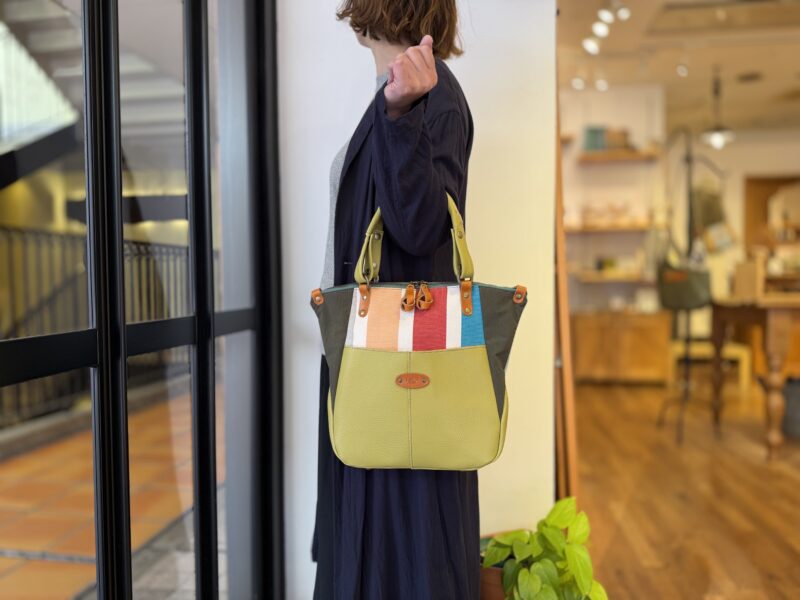 イタリアコーティングレザー x フランスコットン 3WAY