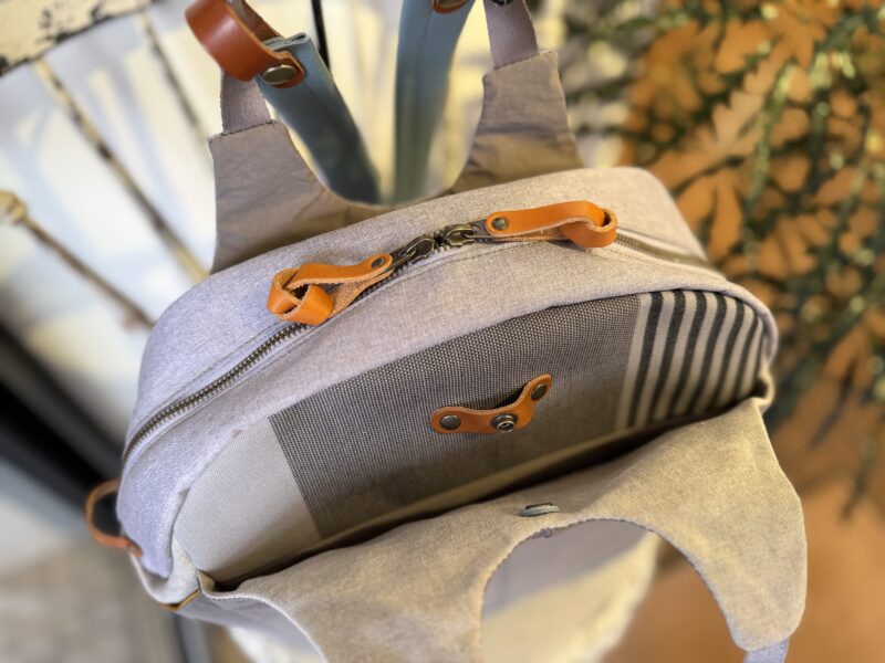 撥水ナイロン x イタリアコーティングレザー リュック＆トート