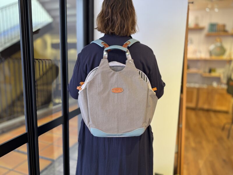 撥水ナイロン x イタリアコーティングレザー リュック＆トート