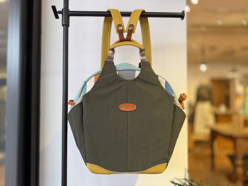 撥水ナイロン x イタリアコーティングレザー リュック＆トート