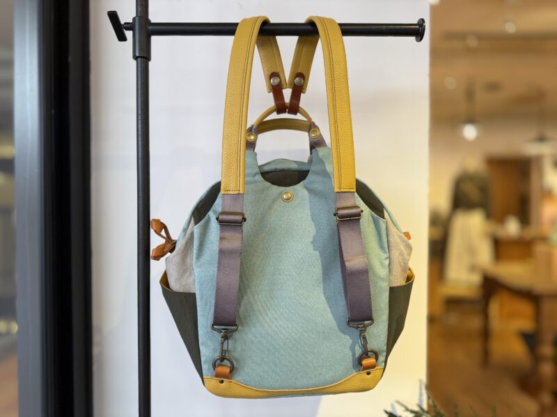 撥水ナイロン x イタリアコーティングレザー リュック＆トート