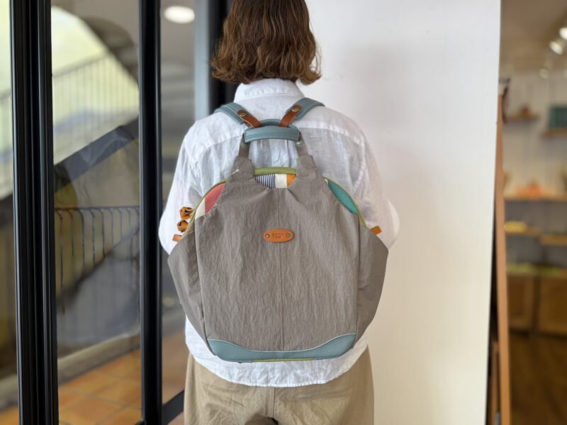 撥水ナイロン x イタリアコーティングレザー リュック＆トート