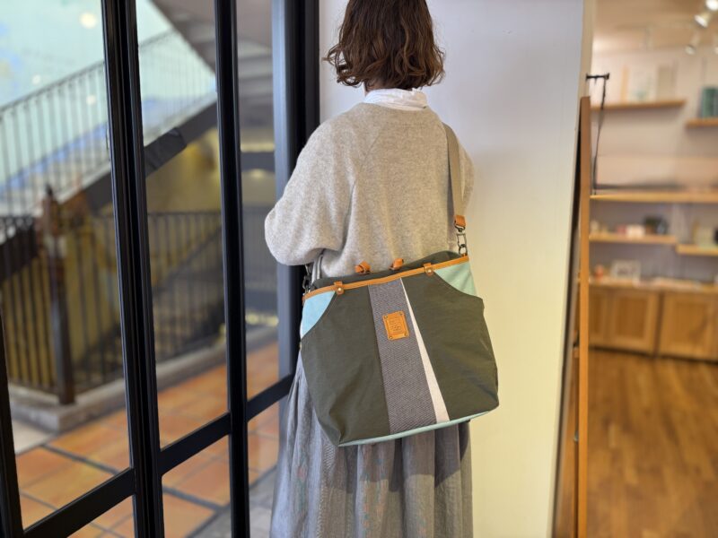 撥水ナイロン x フランスコットン ３WAY