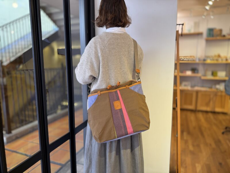 撥水ナイロン x フランスコットン ３WAY