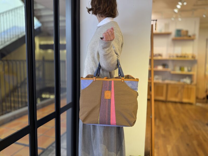 撥水ナイロン x フランスコットン ３WAY