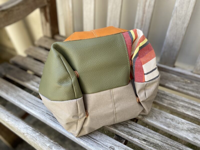 イタリアコーティングレザー×栃木レザーxフランスコットントート
