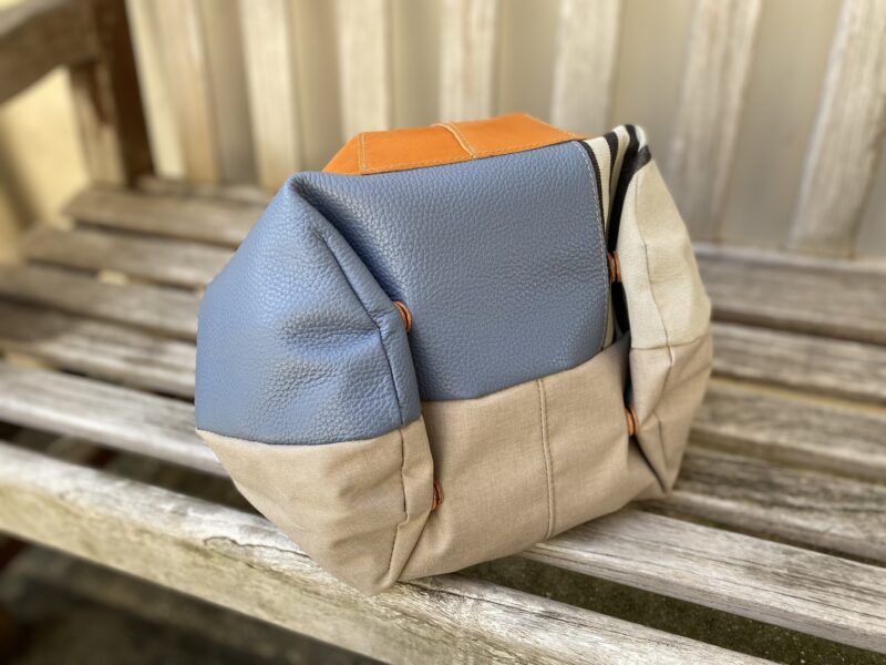 イタリアコーティングレザー×栃木レザーxフランスコットントート