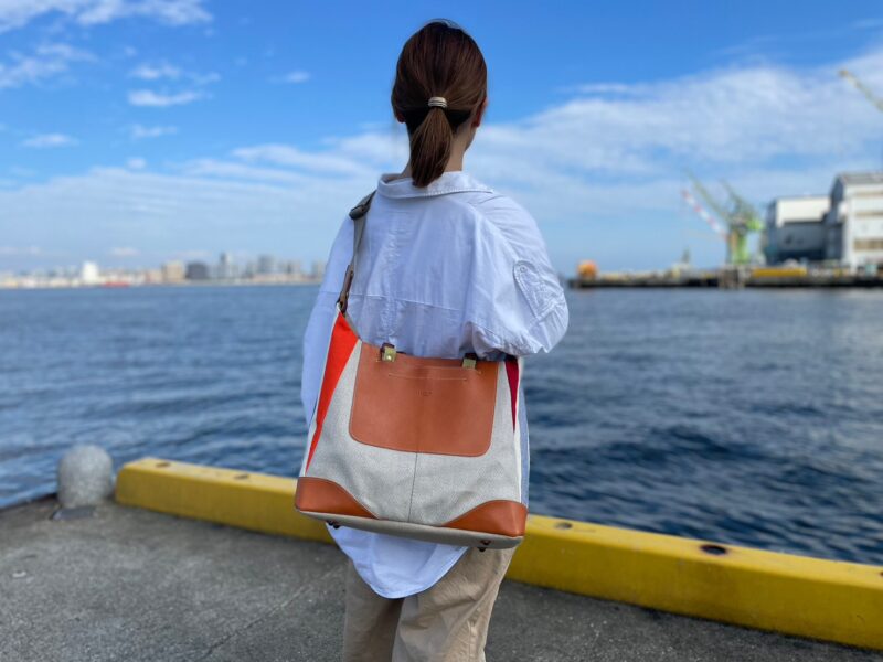 イタリアタンニンレザー×フランスコットン×リネン 4WAY