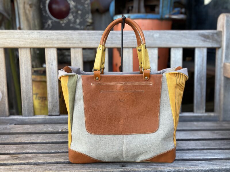 イタリアタンニンレザー×フランスコットン×リネン 4WAY