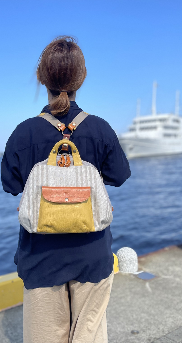 EAVUS KOBE 神戸 革 布 オリジナルバッグ リュック アヴース